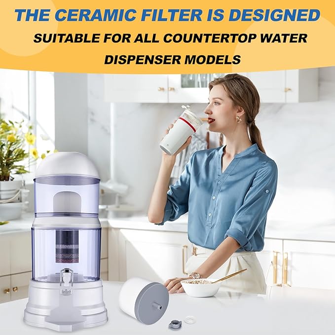 4Pack Replacement Ceramic Dome Water Filter 0.2 to 0.5 micron for Countertop Portable Water Purification System-CasaMuseHome
