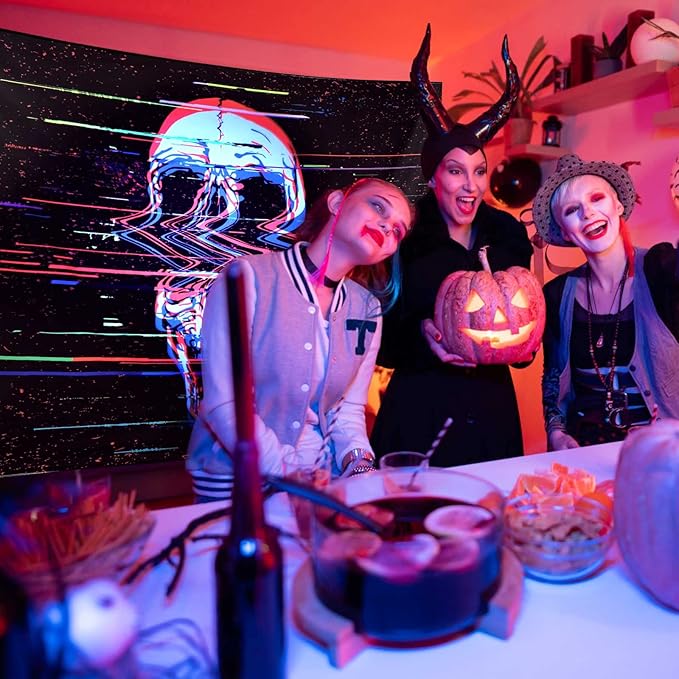 ADDWel Blacklight Skull Tapestry, Black Psychedelic Tapestry Glow In The Dark, UV Reactive Black Light Tapestries Posters Wall Hanging for Room Decor(50 * 60inches)-CasaMuseHome