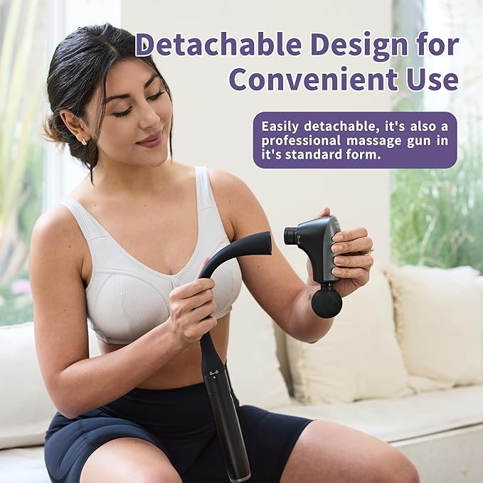 2-in-1 Detachable Muscle Massage Gun Deep Tissue with 20'' Extension Handle, Back and Neck Massager for Pain Relief, Handheld Massager for Shoulder Lower Back Leg Waist, FSA-HSA Eligible-CasaMuseHome