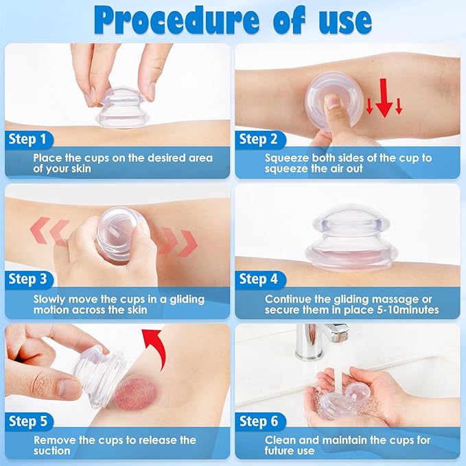 3pcs Cupping Therapy Set-Professional Silicone Cupping, Suitable for Facial Body Massage/Deep Myofascial Release/Pain Relief/Muscle Relaxation & More (Clear,3pcs)-CasaMuseHome