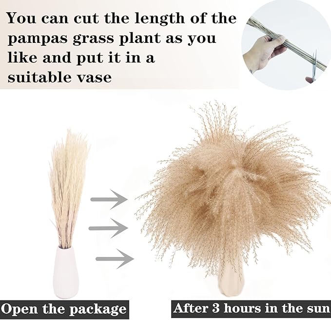 200PCS Dried Flower Bouquet – Pampas Grass, Floral Decor for Home, Wedding, and Boho Style | Perfect for Vases, Fall, Spring, Summer, and Winter Arrangements-CasaMuseHome