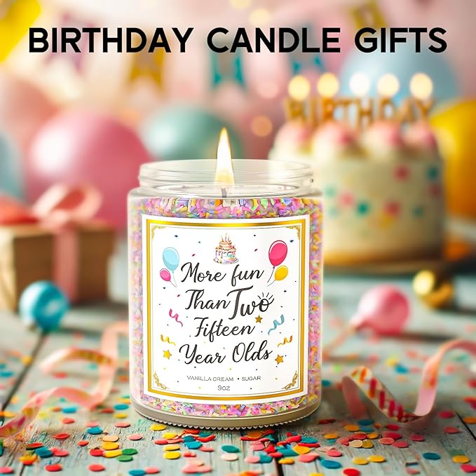 30th Birthday Candles Gifts for Women- 9 oz Happy Birthday Candle with Vanilla Birthday Cake Scent, Gifts for Women & Men, Friendship Ideas-CasaMuseHome