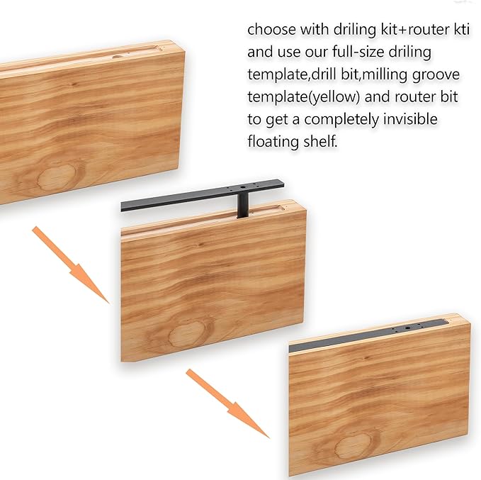 69'' Heavy-Duty Floating Shelf Bracket, Hidden Shelf Bracket for Fireplace and Shelves, if Installed on Studs, max-Load of 210 pounds, Hidden Bracket 69 inches, (with Premium Build kit)-CasaMuseHome