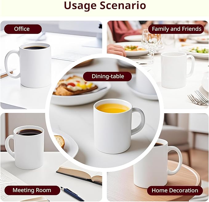 11oz White Ceramic Sublimation Coffee Mug in White Gift Box, White, Case of 6-CasaMuseHome