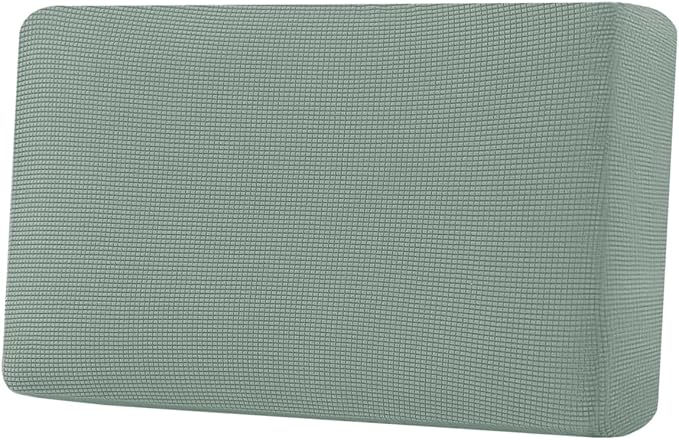 H.VERSAILTEX Super Stretch Individual Seat Cushion Covers Sofa Covers Couch Cushion Covers Slipcover Sets Thick Jacquard Textured Twill Fabric (1 Piece Loveseat Cushion Cover, Sage)-CasaMuseHome