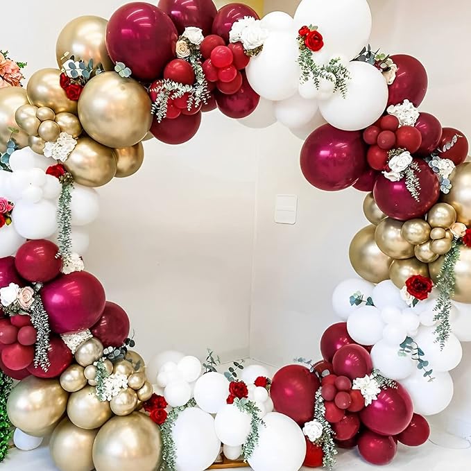 130pcs Burgundy Balloons Different Sizes 18" 12" 10" 5" Wine Red Balloons for Birthday Graduation Bride Baby Shower Wedding Decorations-CasaMuseHome