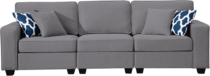 L Lengend Vansen Modular Sectional Sofa U Shaped Couch with Ottoman Modern Reversible Corner Sectional Couch for Living Room (Dark Grey, 2+3 with Ottoman)-CasaMuseHome