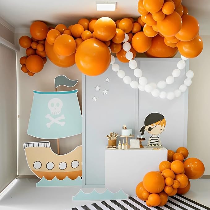 130pcs Orange Balloons Different Sizes 18" 12" 10" 5" Orange Matte Latex Balloons for Boys Girls Birthday Baby Shower Gender Reveal Wedding Gender Reveal Autumn Party Decorations-CasaMuseHome