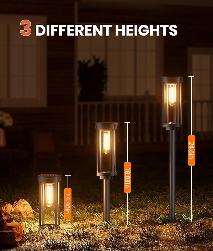 8 Pack Solar Pathway Lights Outdoor IP65 Waterproof Super Brightness Solar Powered Landscape Path Lights for Outside Walkway Driveway Garden-CasaMuseHome