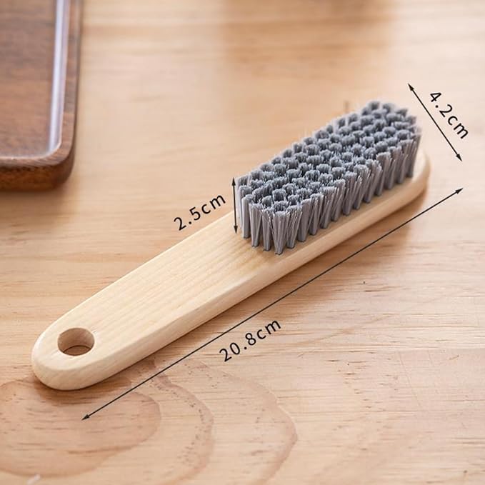 2PCS Wood Laundry Brush, Long Handle Clothing Stain Remover Scrubber, Soft Bristle for Scrubbing Out Tough on Delicate, Easy to Grip Hand Washing Clothes-CasaMuseHome