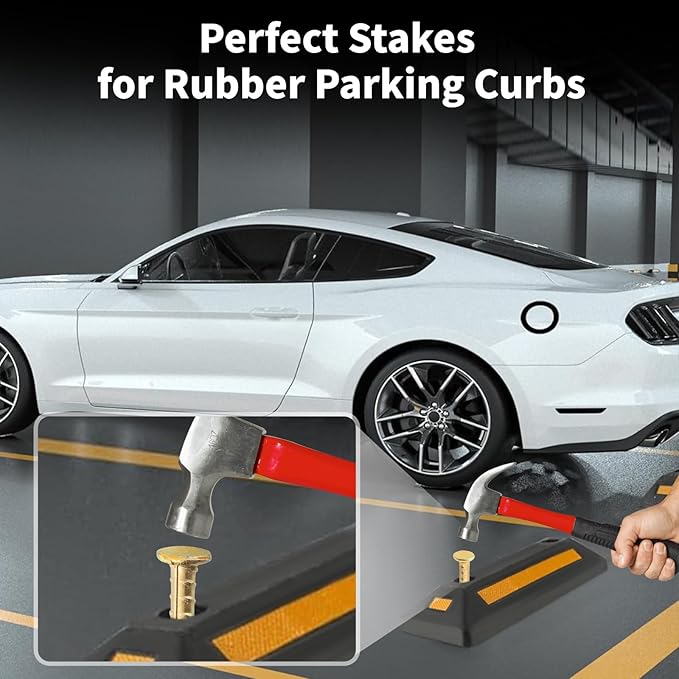 16 Inch Rebar Stakes 1/2 Inch Diameter Galvanized Steel Ground Anchors Heavy Duty Anchoring Spikes for Speed Bump, Parking Curb and Tent (10 Pack)-CasaMuseHome