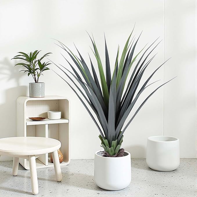 44inch Artificial Agave Plant Potted Plants Fake Agave Plant for Home Office Garden Indoor Outdoor Decoration (1PACK)-CasaMuseHome