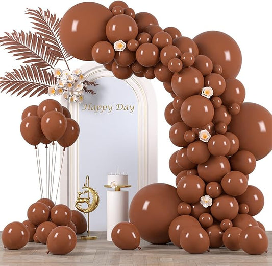 130pcs Coffee Brown Balloons Different Sizes 18" 12" 10" 5" Tan Latex Balloon Garland Arch Kit for Birthday Baby Shower Graduation Wedding Gender Reveal Anniversary Party Decorations-CasaMuseHome