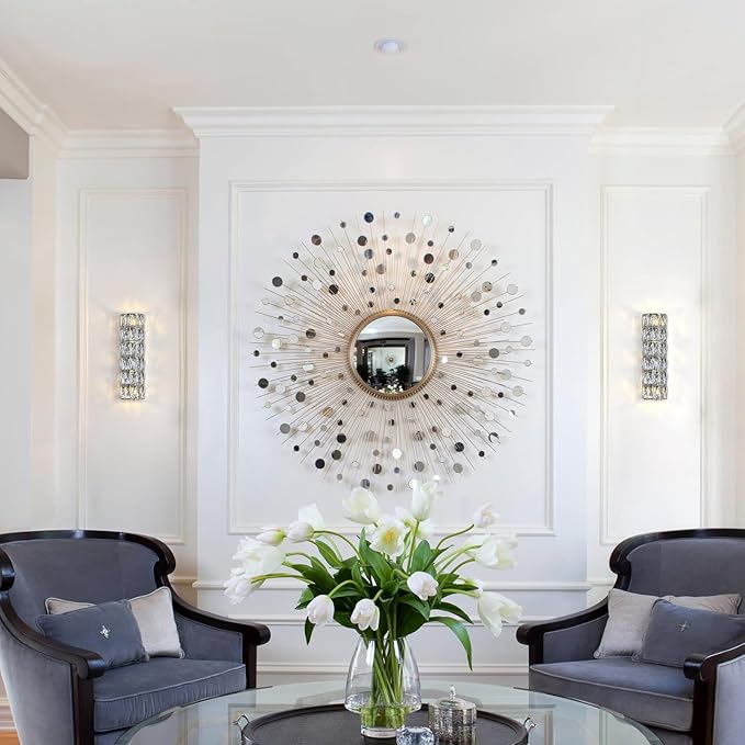 6 Layer Chrome Crystal Wall Sconce, Modern Wall Lamp Light Fixture for Bathroom Vanity, Stairway, Kitchen, Living Room, Bedroom, Hallway-CasaMuseHome