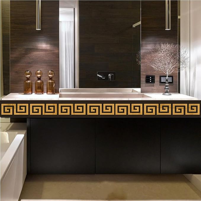 15 Pcs DIY Geometric Shape Acrylic Decorative Mirror Stickers Removable Adhesive Wall Mirror Décor for Living Room Home Background (Gold,3.15 * 7.87inches)-CasaMuseHome