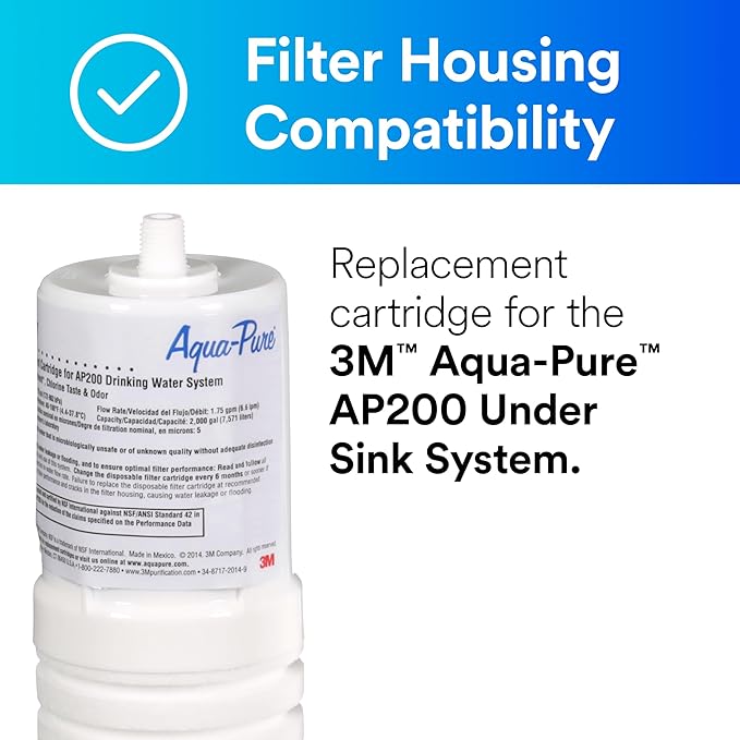 3M Aqua-Pure Under Sink Replacement Water Filter Cartridge AP217, for use in AP200 System (2-pack)-CasaMuseHome