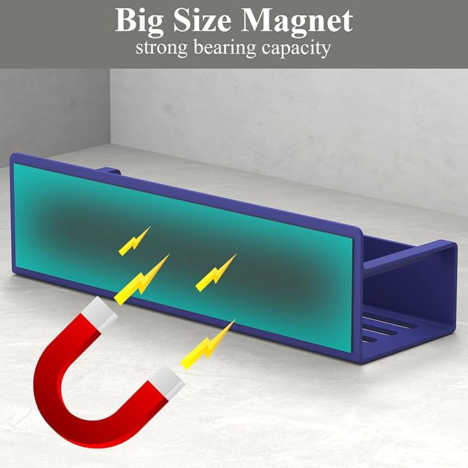 6 Pack Magnetic Spice Rack Organizer for Refrigerator and Oven, Dark Blue Fridge Organizers and Storage for Kitchen-CasaMuseHome