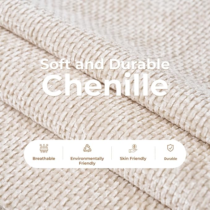 132'' Oversized Modular Sectional Sofa, U Shaped Comfy Sectional Couch with Large Storage, 6 Seat Chenille Deep Seat Cloud Sofa with 2 Throw Pillows for Living Room,Beige-CasaMuseHome