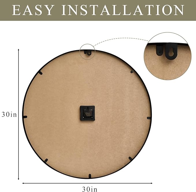 30 Inch Large Wall Clock Farmhouse Style - Brown Silent Non-Ticking Rustic Decor for Living Room, Kitchen, Bedroom-CasaMuseHome