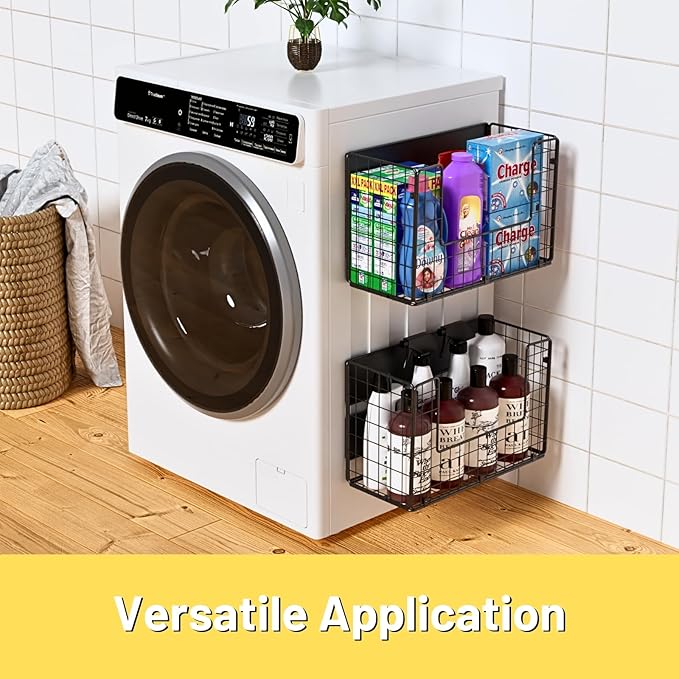 2 Set Magnetic Shelf for Fridge, Fruit Potato & Onion Storage Bins, Pantry Organizers & Storage, Large Container Magnetic Basket for Refrigerator, Kitchen Counter, Cabinet, Magnetic Fridge Organizer-CasaMuseHome