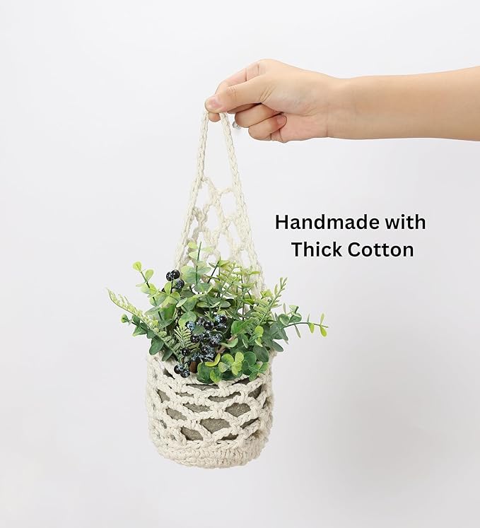 3PK Wall Planters for Indoor Plants, Macrame Plant Hanger | Wall Planter, Plant Hanger, Hanging Planter (3PK, for 4 inch Pot)-CasaMuseHome