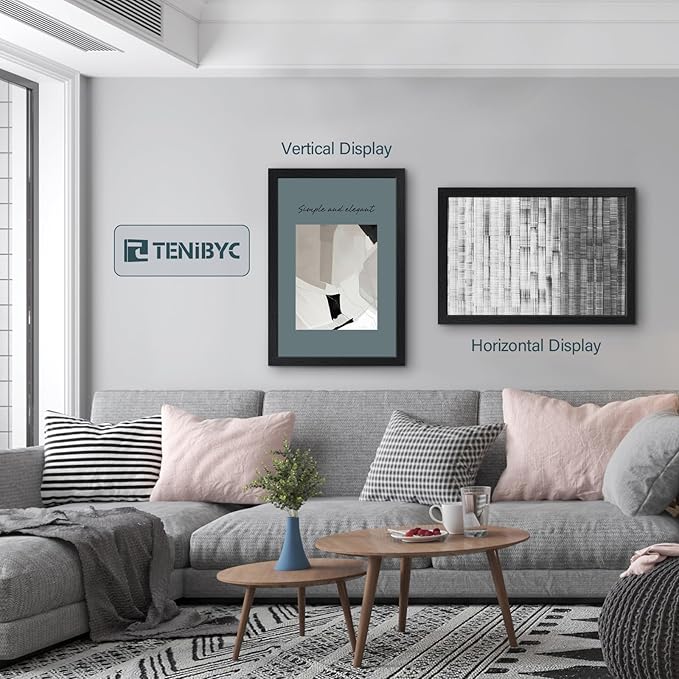 16x24 Poster Frame 3 Pack - Black, Textured Solid Wood Picture Frame, Wall Gallery Photo Frame-CasaMuseHome