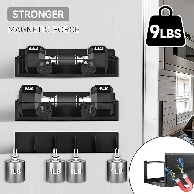 3 Pack Moveable No Drilling Heavy Magnet Spice Rack for Refrigerator Organizers and Storage,Space Saving Kitchen Organization with Magnetic Hooks,Owl Kitchen & Home Decor(Black)-CasaMuseHome