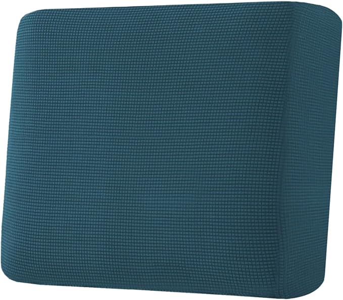 H.VERSAILTEX Super Stretch Individual Seat Cushion Covers Sofa Covers Couch Cushion Covers Slipcover Sets Thick Jacquard Textured Twill Fabric (1 Piece Chair Cushion Cover, Deep Teal)-CasaMuseHome
