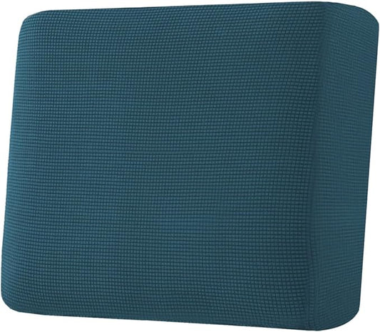 H.VERSAILTEX Super Stretch Individual Seat Cushion Covers Sofa Covers Couch Cushion Covers Slipcover Sets Thick Jacquard Textured Twill Fabric (1 Piece Chair Cushion Cover, Deep Teal)-CasaMuseHome