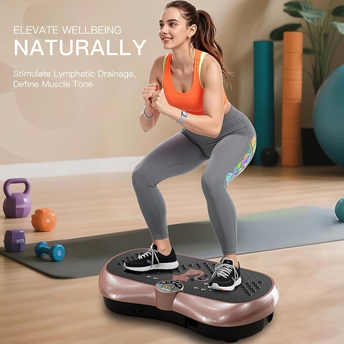 KRYLIX Vibration Plate Machine Exercise Platform for Whole Body Vibration Workout Weight Loss Lymphatic Drainage Fitness Platform Exercise Machine Vibrating Platform for Women Men