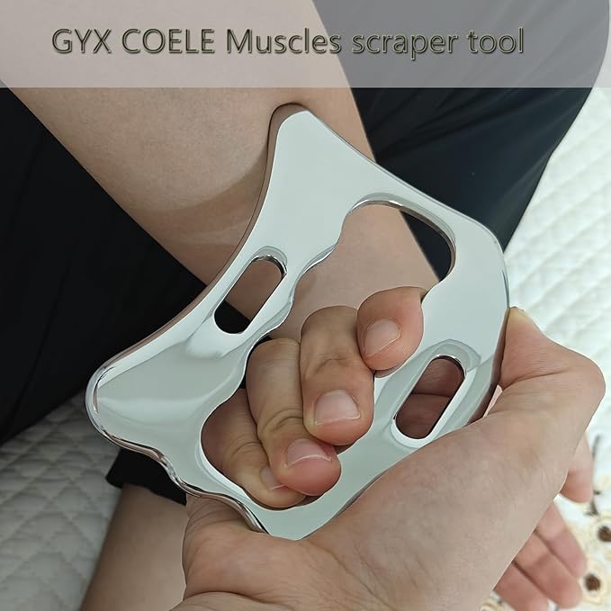 4 in 1 Stainless Steel Muscle Scraper Tool Set, IASTM Physical Therapy Massage Tools, Gua Sha Massage Scraping Tool with Storage Case-CasaMuseHome