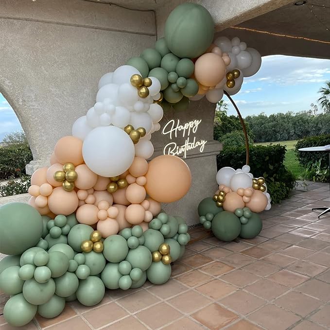 130pcs Sage Green Balloons Different Sizes 18" 12" 10" 5" Olive Green Balloons for Birthday Graduation Baby Shower Wedding Anniversary New Year Party Decorations-CasaMuseHome