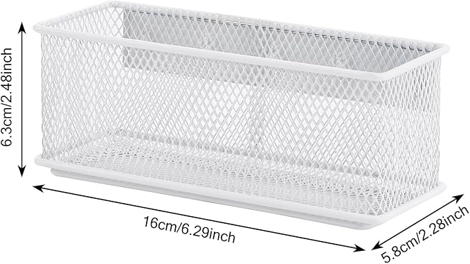 6.29"x2.28"x2.48" Magnetic Basket for Whiteboard White Magnetic Basket for Fridge Magnetic Organizer Holder with 5 Strong Magnets Magnetic Holder for Refrigerator Locker-CasaMuseHome