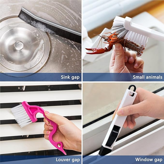 14Pcs Small Crevice Cleaning Brush Set, Groove Gap Cleaning Tool for Cleaning Kitchen,Bathroom, Corner, Sink,Door,Window Track,Cup-CasaMuseHome