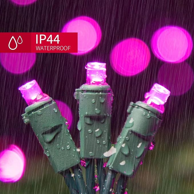 100 Count Pink - 21.6FT LED String Lights, Mini LED Lights for Indoor/Outdoor Home Holiday Party Wedding Independence Day Decoration-CasaMuseHome