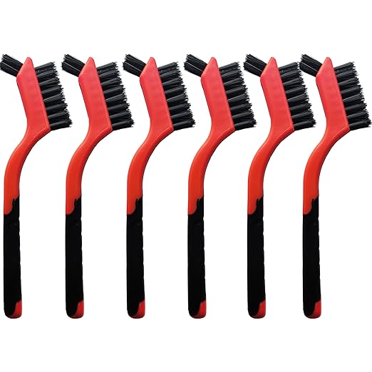 6-Pack Nylon Cleaning Brushes - Non-Scratch Nylon Bristles for Delicate Surfaces & Daily Cleaning | Ergonomic Grip with Mini Head & Hanging Hole-CasaMuseHome