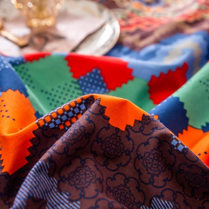 ABREEZE Bohemian Duvet Cover Set Colorful Brown Boho Retro Bedding Set Damask Paisley Cotton Duvet Cover Tribal Reversible Bedding Exotic Style Comforter Cover 3-Piece Queen-CasaMuseHome