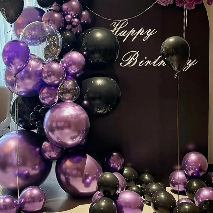130pcs Metallic Purple Balloons Different Sizes 18" 12" 10" 5" Chrome Purple Latex Balloon Garland Arch Kit for Birthday Baby Shower Graduation Wedding Gender Reveal Party Decorations-CasaMuseHome