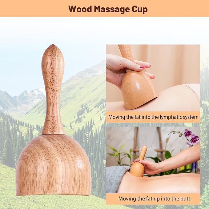 6 Pcs Wood Therapy Massage Tools, Meifuly Professional Complete Maderotherapia Wooden Massager Kit for Body Shaping, Lymphatic Drainage, Muscle Pain Relief, Anti-Cellulite (with Storage Bag)-CasaMuseHome