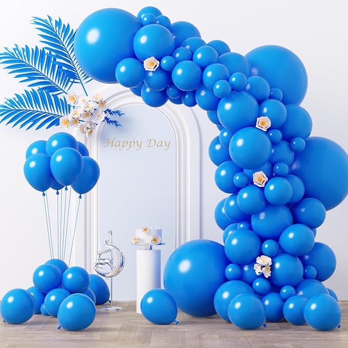 130pcs Blue Balloons Different Sizes 18" 12" 10" 5" Matte Blue Latex Balloon Garland Arch Kit for Birthday Baby Shower Graduation Wedding Gender Reveal Anniversary Party Decorations-CasaMuseHome