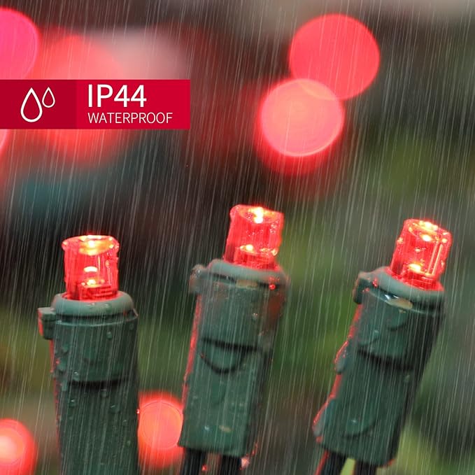 100 Count Red -String Lights - 21.6FT LED Christmas Lights, Mini led Lights for Indoor Outdoor Home Holiday Party Wedding Independence Day Decoration-CasaMuseHome