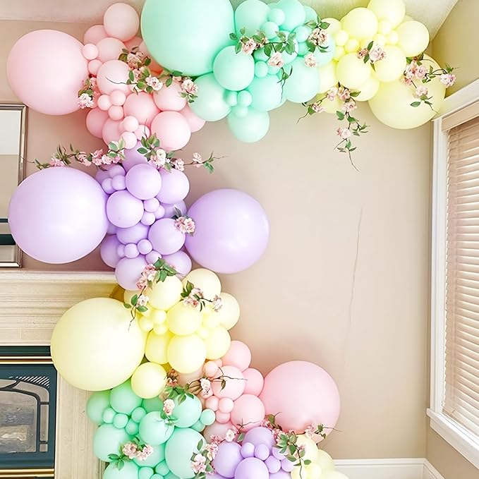130pcs Pastel Balloons Different Sizes 18" 12" 10" 5" Macaron Latex Balloon Garland Arch Kit for Birthday Easter Baby Shower Graduation Wedding Gender Reveal Anniversary Party Decorations-CasaMuseHome