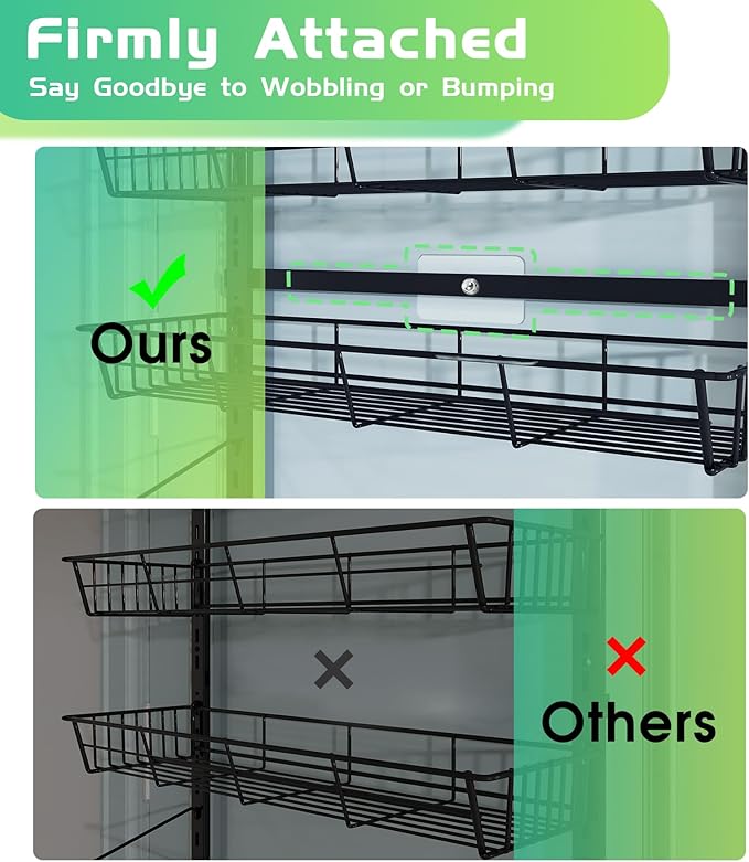 10-Tier Over The Door Pantry Organizer, Pantry Organization and Storage, Black Metal Hanging Adjustable Basket, Wall Spice Rack Seasoning Shelves, Home & Kitchen Essentials-CasaMuseHome