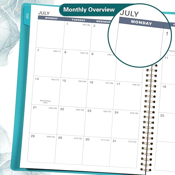 2025-2026 Weekly Appointment Book - Appointment Book 2025-2026 with Soft Cover, Jul 2025 - Jun 2026, 8.26"x 11.4", Daily/Hourly Planner with Tabs, 15 Minutes, Wirebound - Green-CasaMuseHome