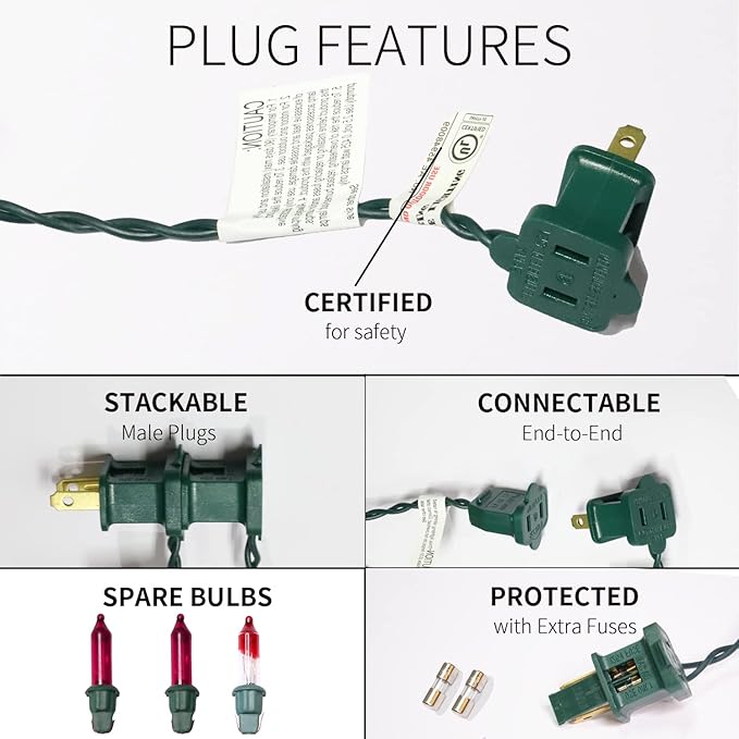 100LIGHTS PINK Extra-Bright With End Connectors Christmas Decorative Lights 5.98m UL Certified Mini String Light Set Waterproof for Home Garden Holiday Christmas Tree Party Patio Decor Wedding-CasaMuseHome