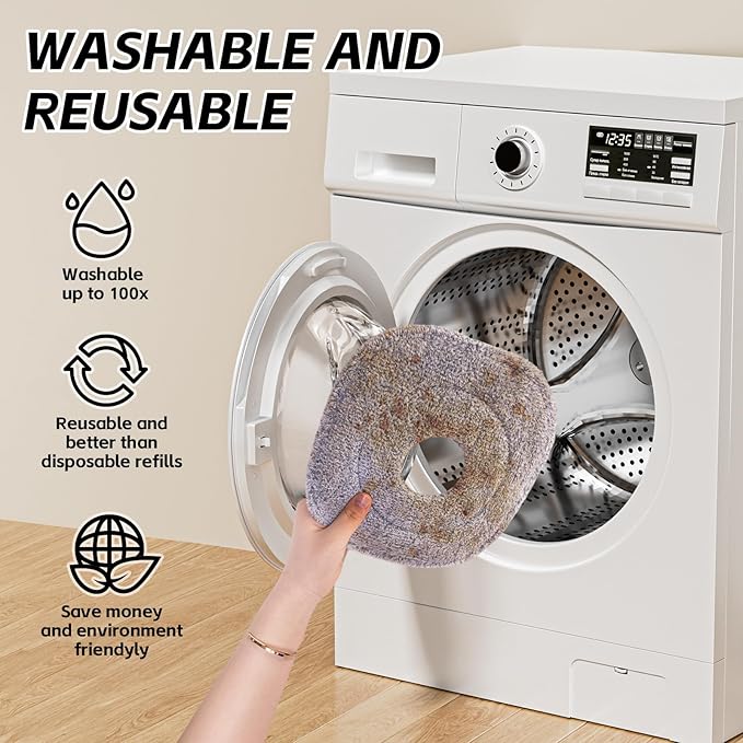 9 Inch Square Microfiber Mop Pad Refill Compatible with True & Tidy Mop System and Most 9 Inch Square Spin Mops - Thickened Washable & Reusable Mop Replacement Pad for Wet Dry Mopping(3 Pack)-CasaMuseHome