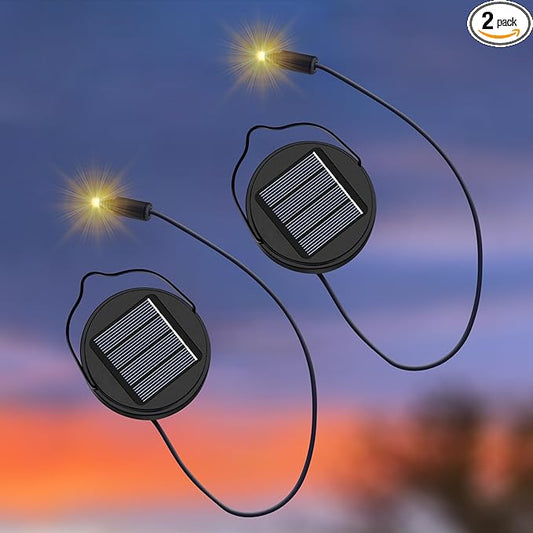 2Pack AA 600Mah Solar Lights Replacement Top for Outdoor Lantern Lights Waterproof for Garden, Yard,DIY Birthday Gifts Decorations-CasaMuseHome