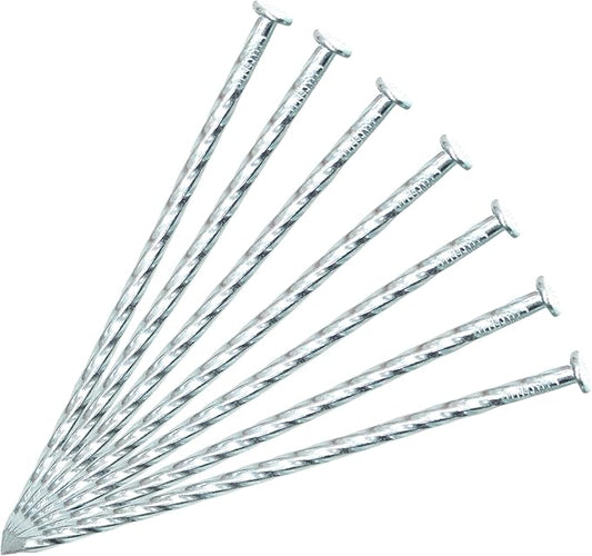 50/100/150 Pack 6" Solid Galvanized Non-Rust Metal Garden Stakes Spiral Landscape Edging Anchors for Paver Edging, Gardening, House Construction, etc (50)-CasaMuseHome