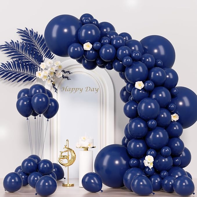 130pcs Navy Blue Balloons Different Sizes 18" 12" 10" 5" Dark Blue Balloons for Birthday Graduation Baby Shower Anniversary New Year Party Holiday Decorations-CasaMuseHome