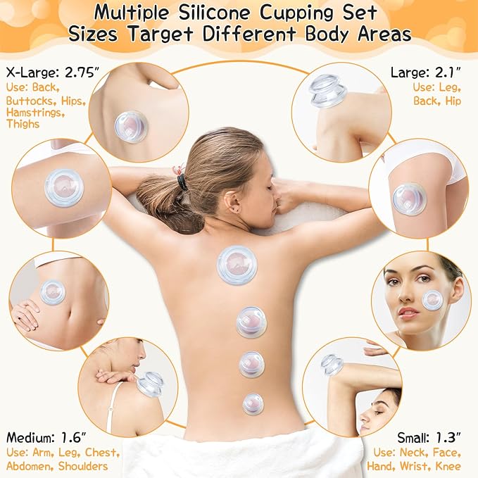 16 Pcs Silicone Cupping Therapy Sets 4 Sizes Professional Massage Cupping Cups Chinese Massage Therapy for Studio Household Joint Muscle Nerve Pain Body Sculpt Cup for Cellulite Reduction-CasaMuseHome